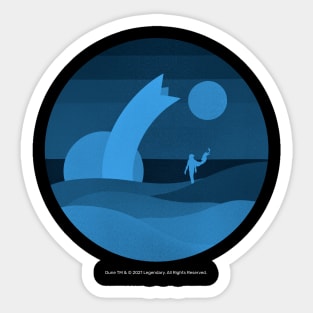 Minimalist Arrakis, Midnight Sticker